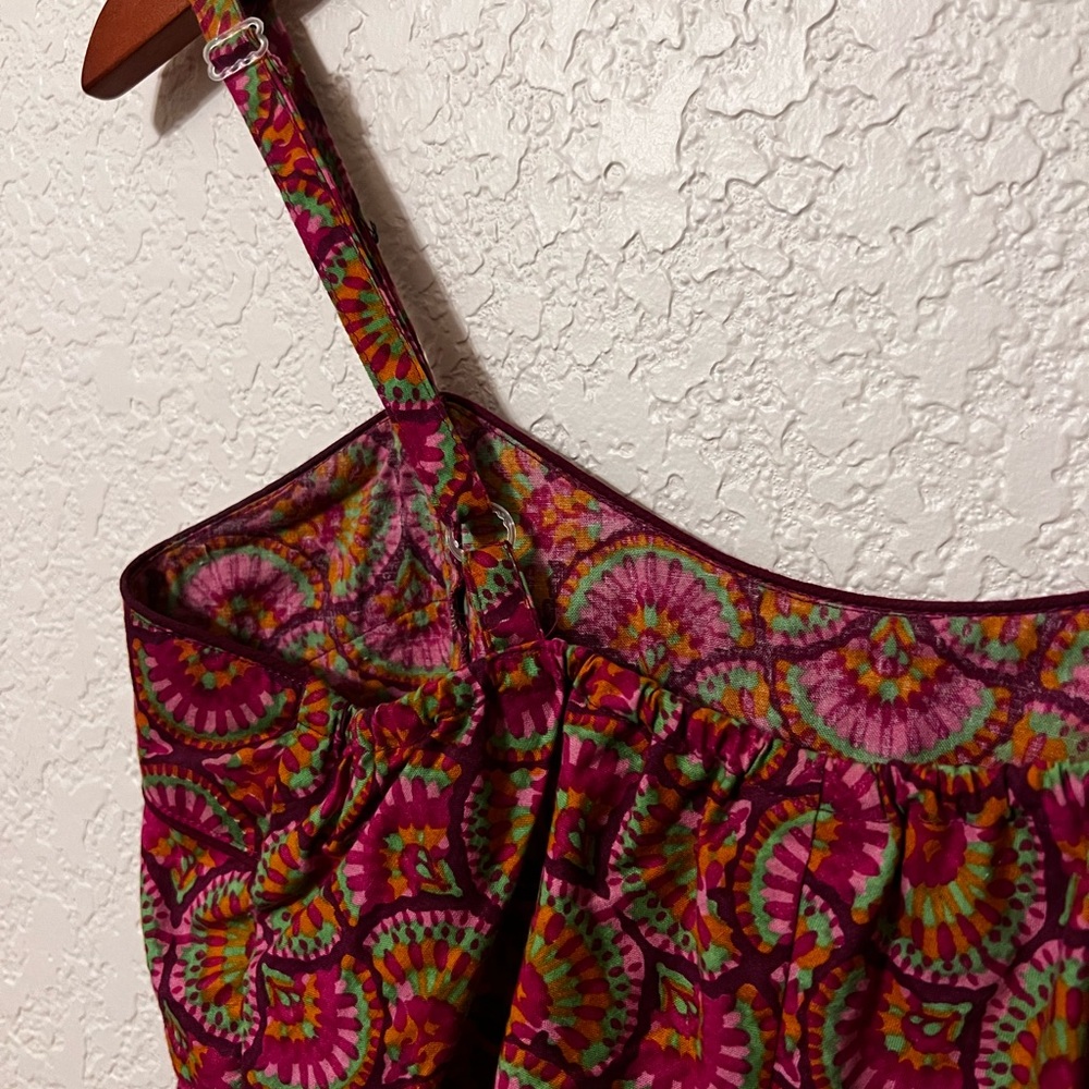 Lingam Barcelona Moda psychedelic pink and Orange print pattern cotton tank top - Picture 6 of 8